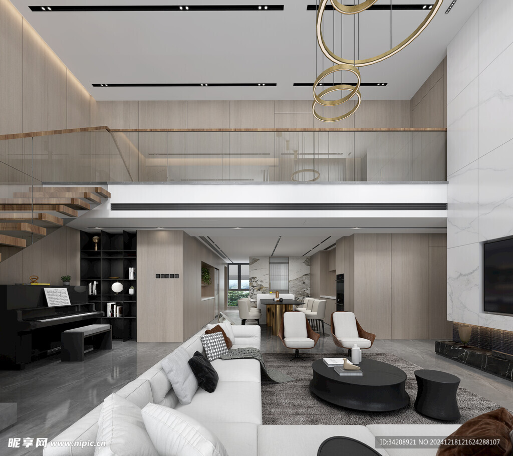 现代简约高级感新中式复古风客厅