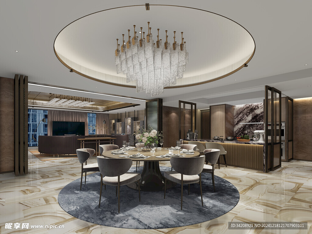 现代简约高级感新中式复古风客厅