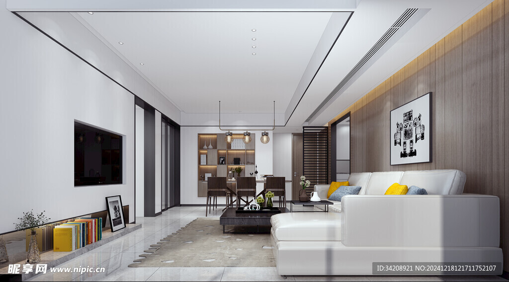 现代简约高级感新中式复古风客厅