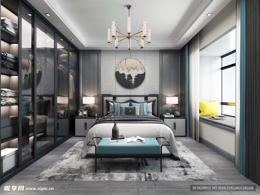 现代简约高级感新中式复古风客厅