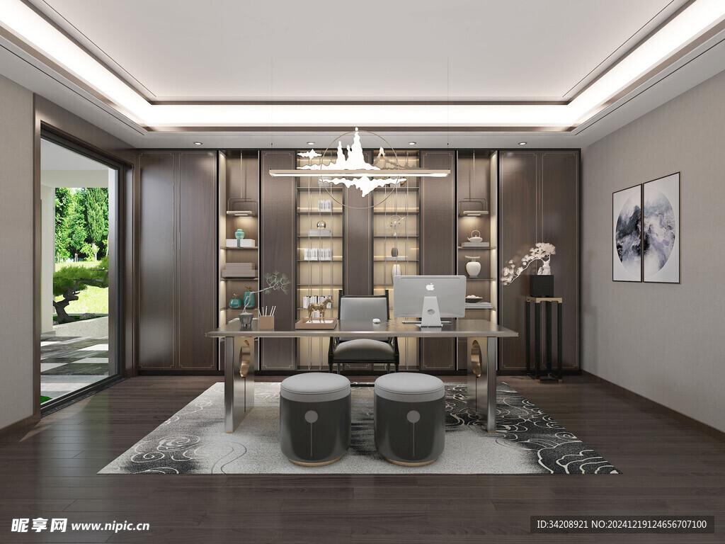 现代简约高级感新中式复古风客厅