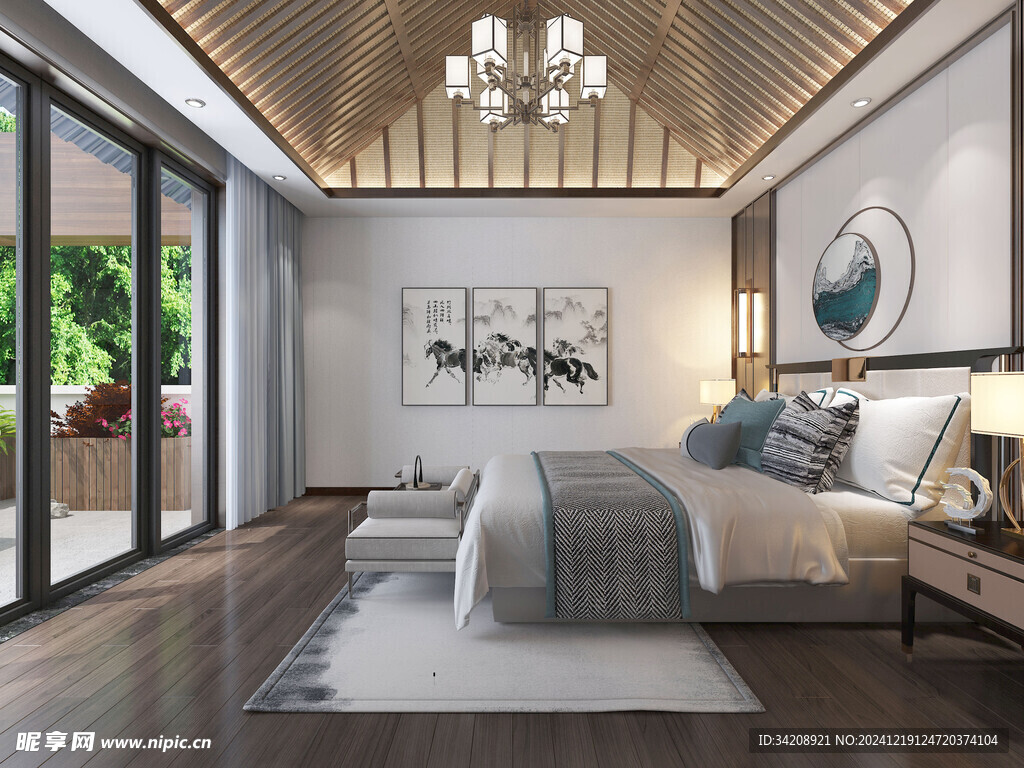 现代简约高级感新中式复古风客厅