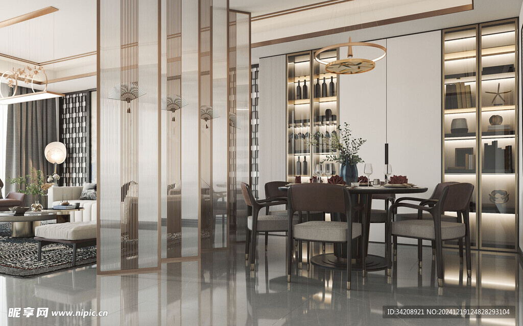 现代简约高级感新中式复古风客厅