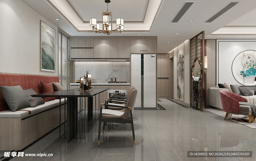 现代简约高级感新中式复古风客厅