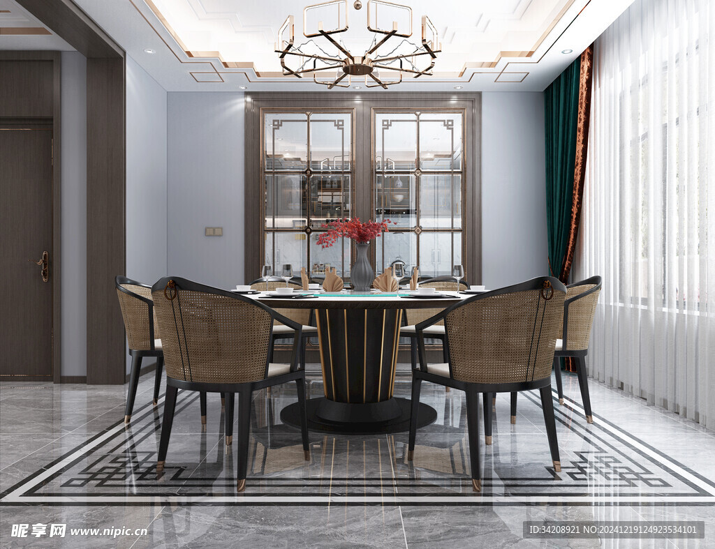 现代简约高级感新中式复古风客厅