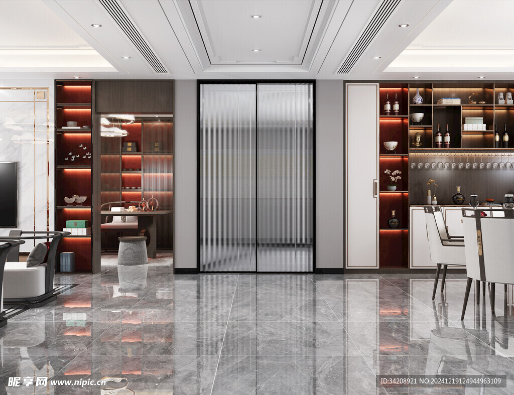 现代简约高级感新中式复古风客厅