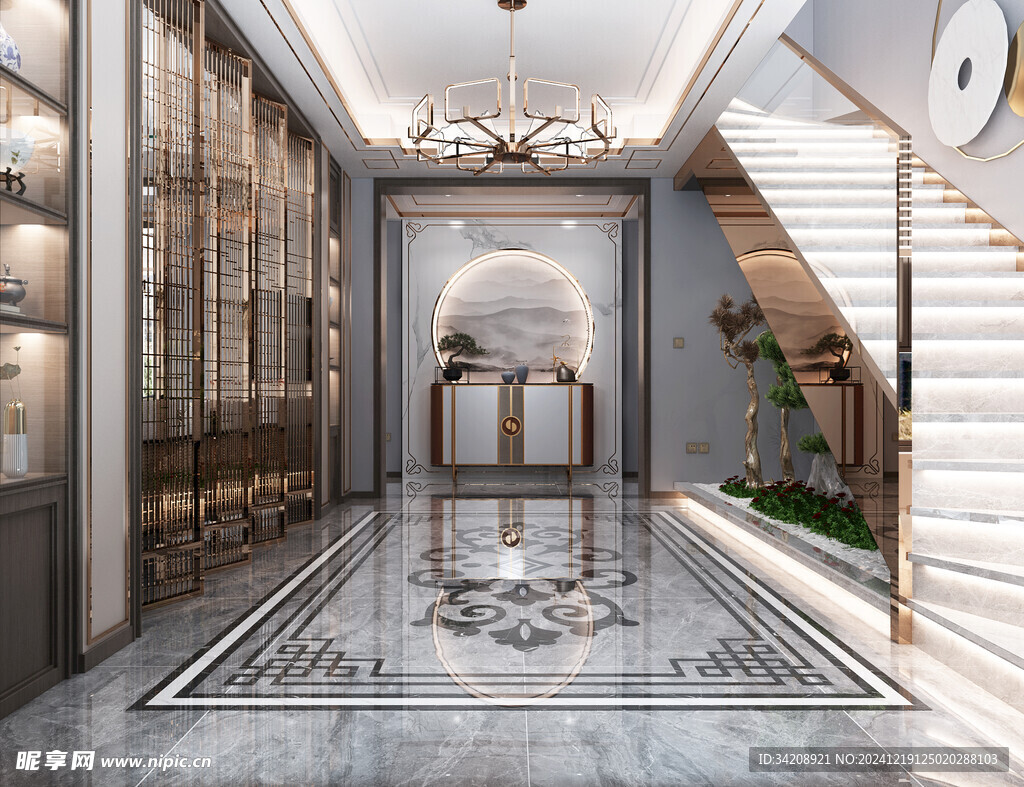 现代简约高级感新中式复古风客厅