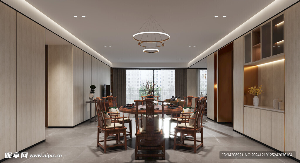 现代简约高级感新中式复古风客厅