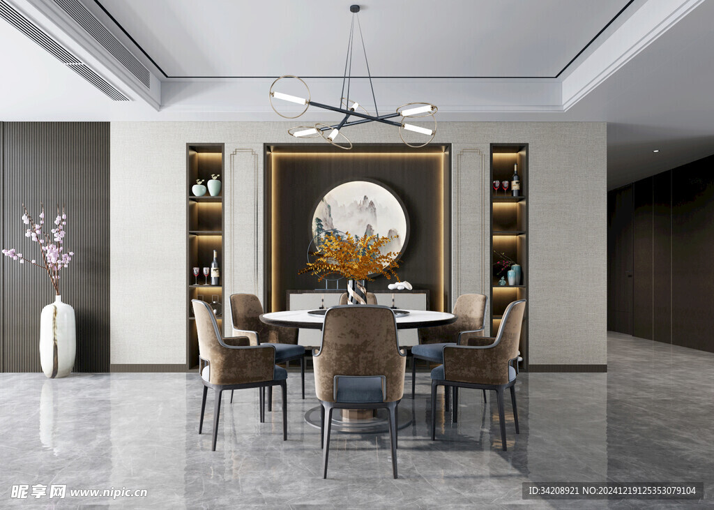 现代简约高级感新中式复古风客厅