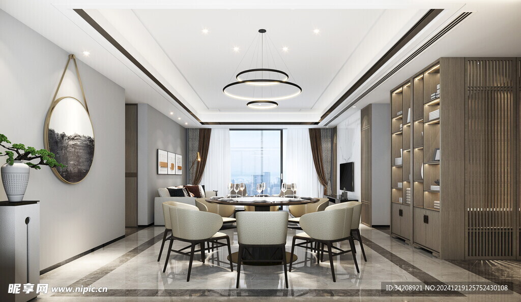 现代简约高级感新中式复古风客厅