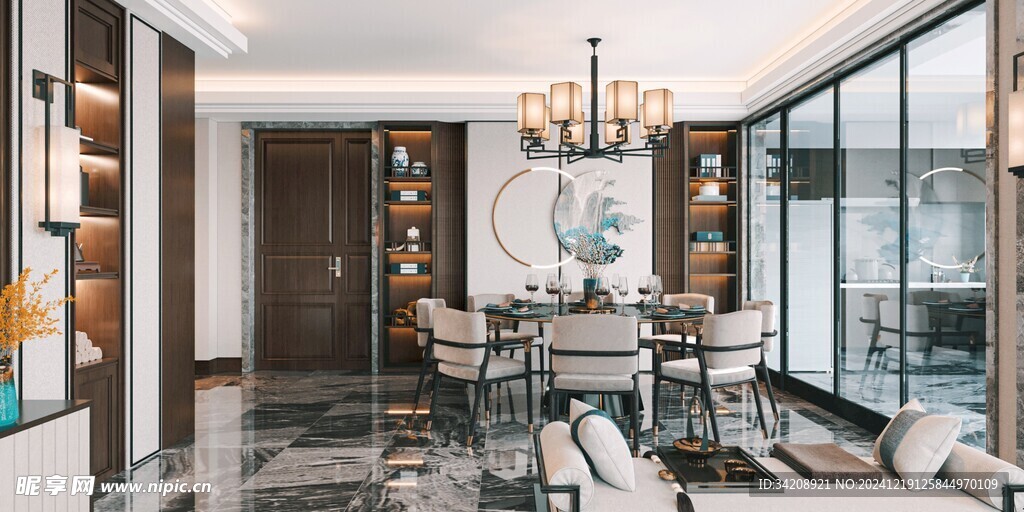 现代简约高级感新中式复古风客厅