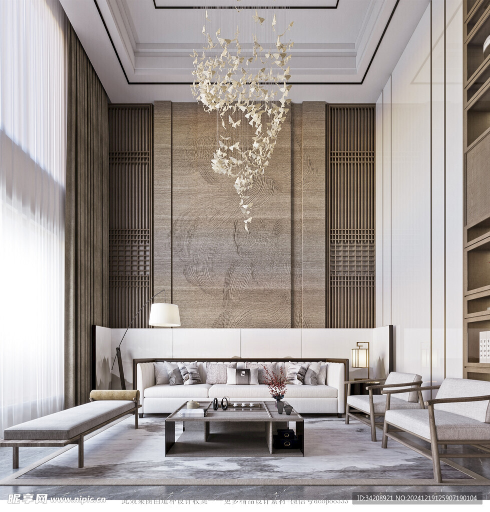 现代简约高级感新中式复古风客厅