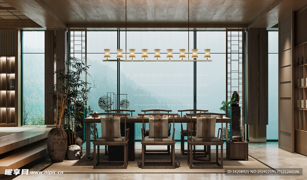 现代简约高级感新中式复古风客厅