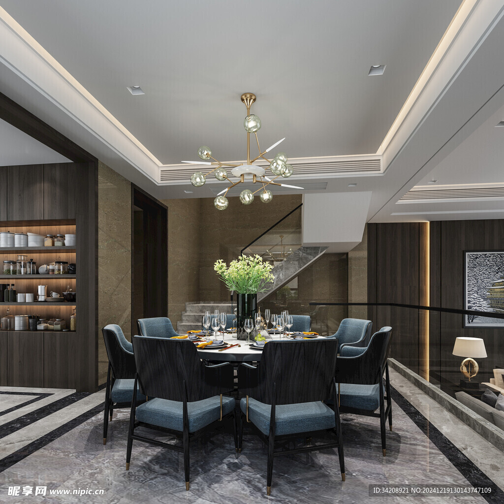 现代简约高级感新中式复古风客厅