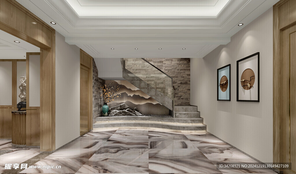 现代简约高级感新中式复古风客厅