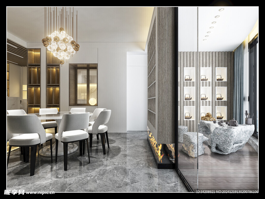 现代简约高级感新中式复古风客厅