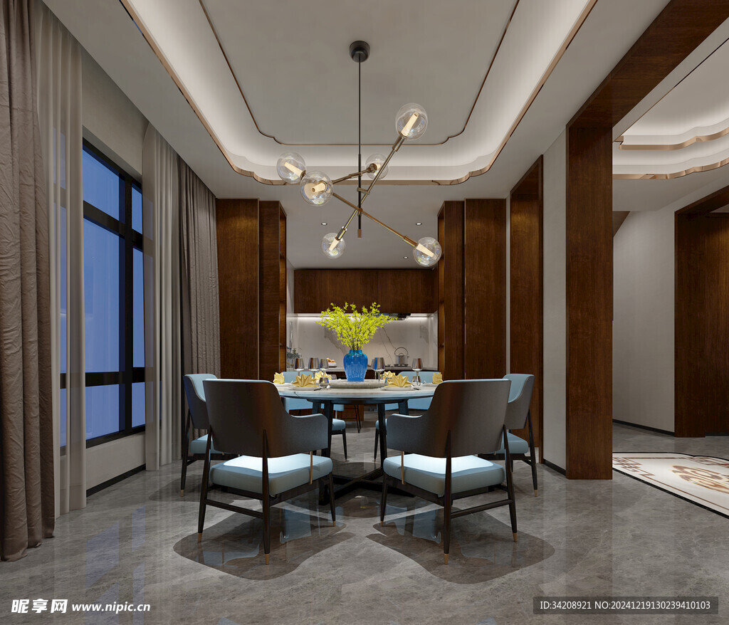 现代简约高级感新中式复古风客厅