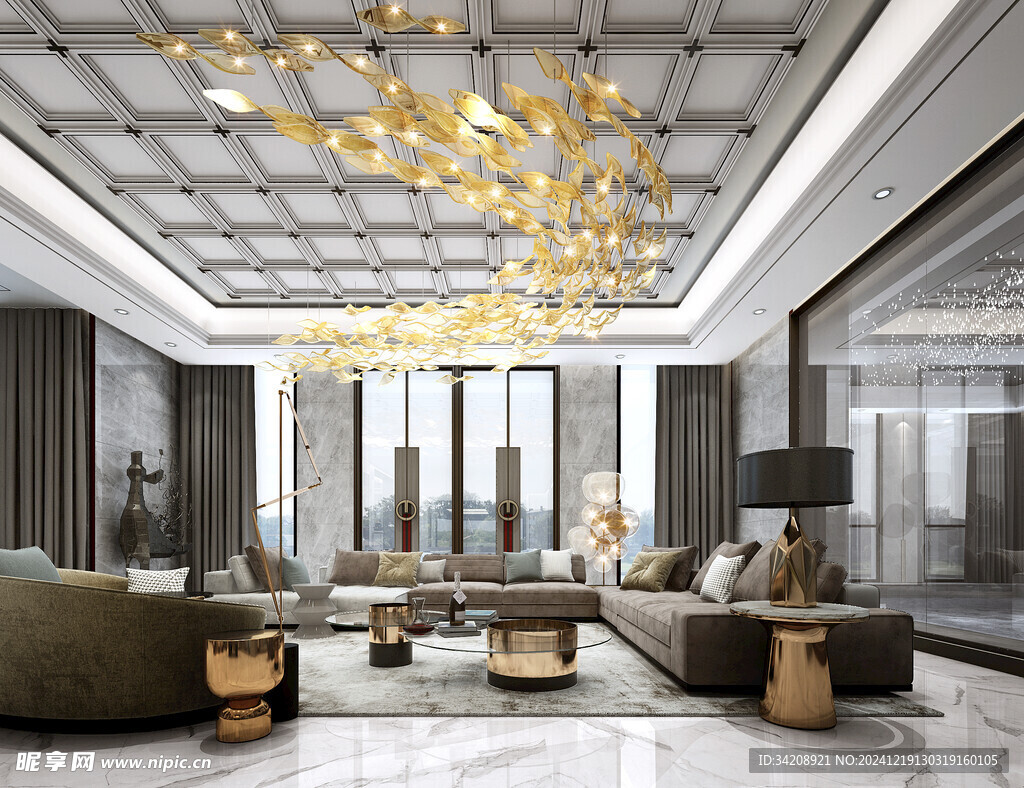 现代简约高级感新中式复古风客厅