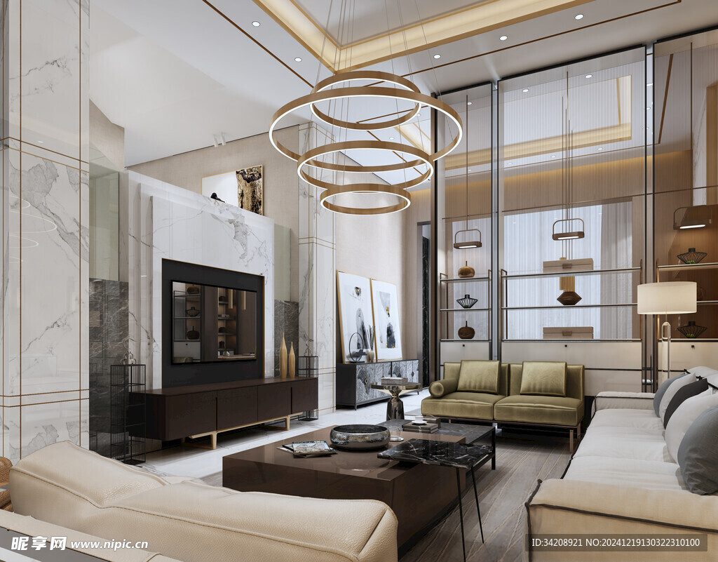 现代简约高级感新中式复古风客厅