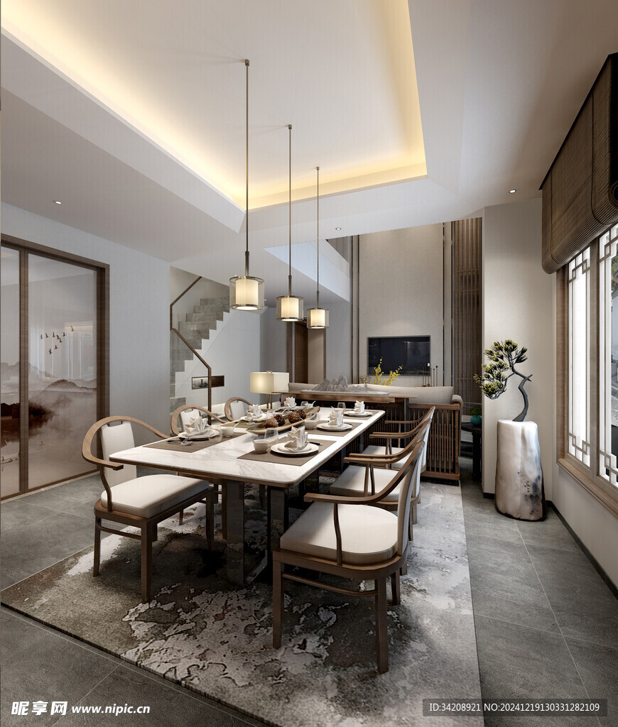 现代简约高级感新中式复古风客厅