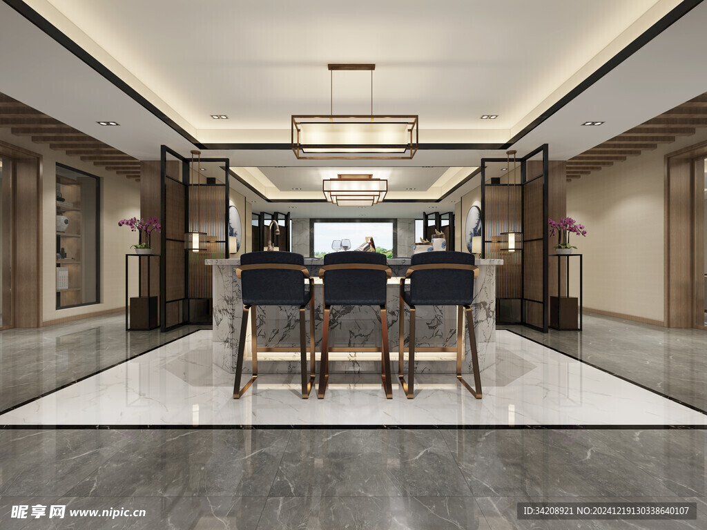 现代简约高级感新中式复古风客厅