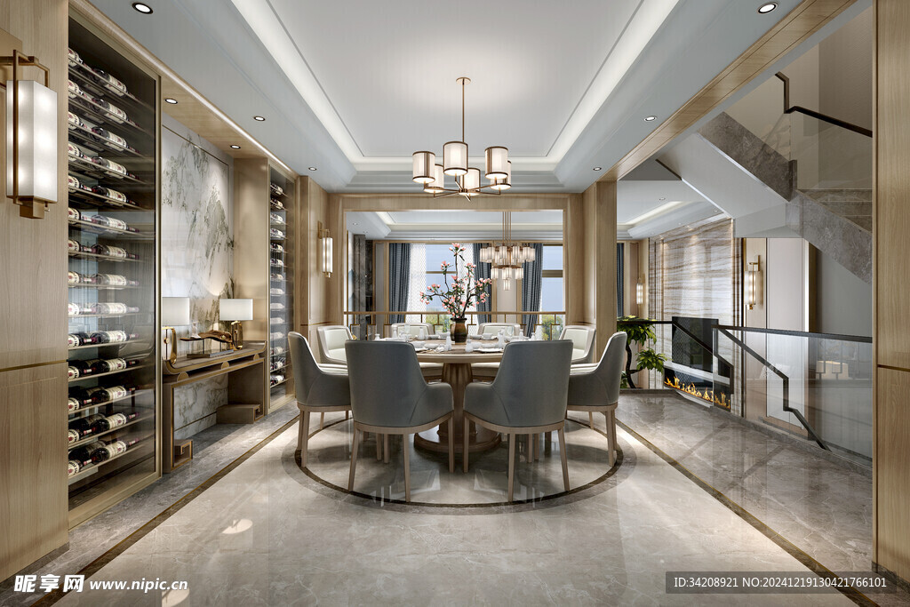 现代简约高级感新中式复古风客厅