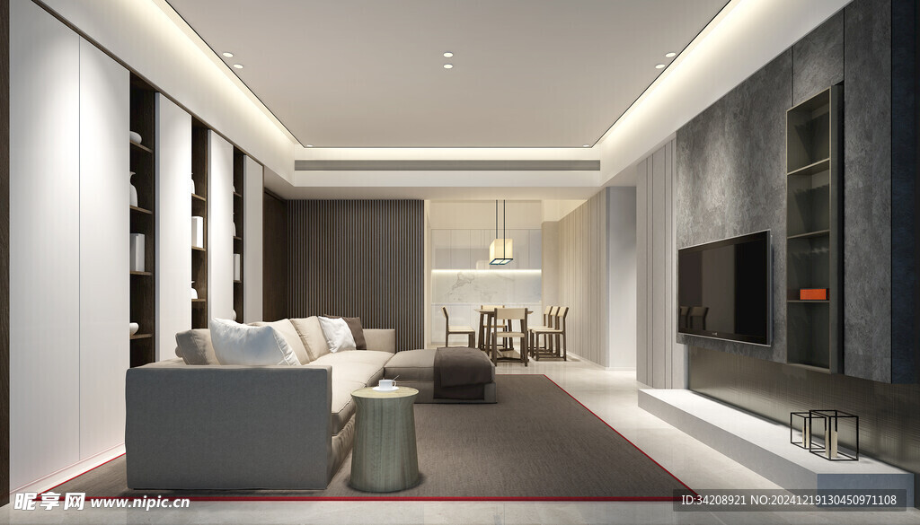 现代简约高级感新中式复古风客厅