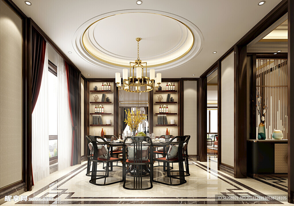 现代简约高级感新中式复古风客厅