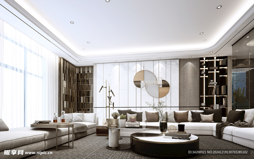 现代简约高级感新中式复古风客厅