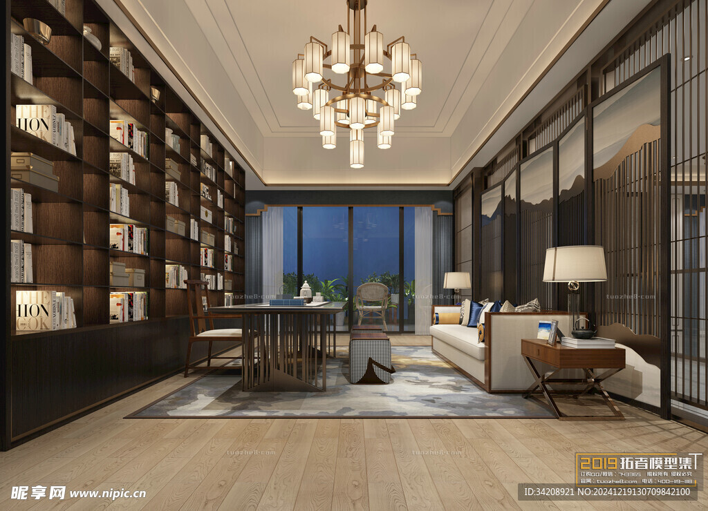 现代简约高级感新中式复古风客厅