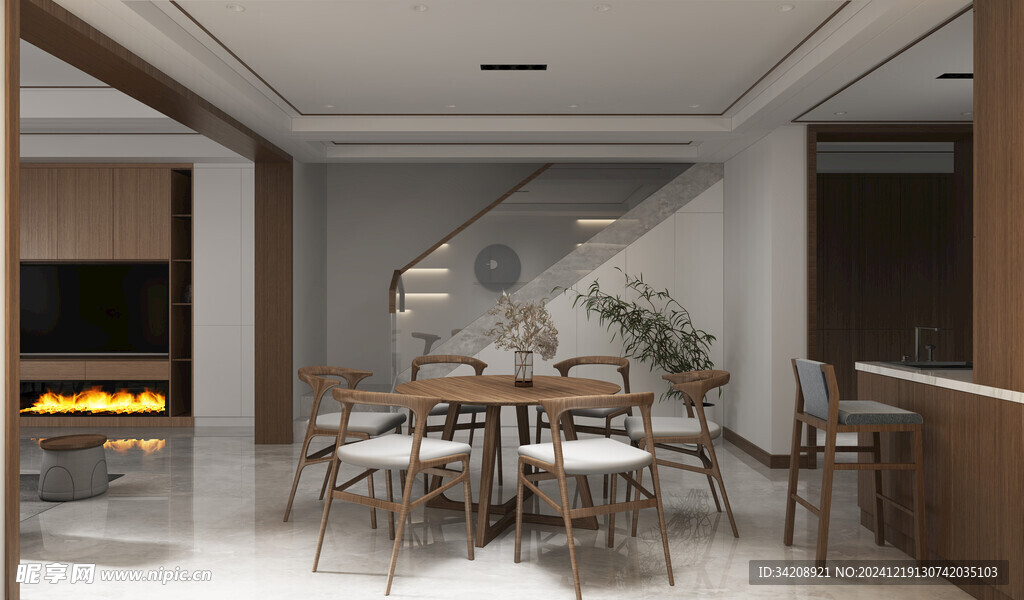 现代简约高级感新中式复古风客厅