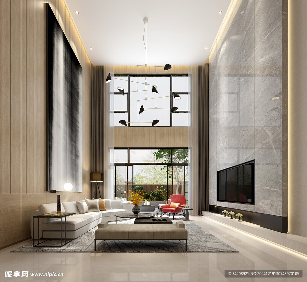 现代简约高级感新中式复古风客厅