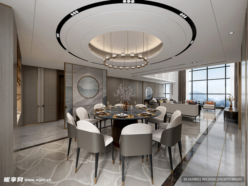 现代简约高级感新中式复古风客厅