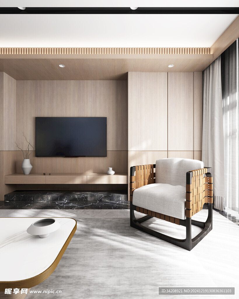 现代简约高级感新中式复古风客厅