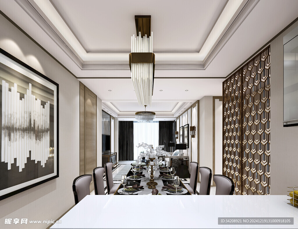 现代简约高级感新中式复古风客厅