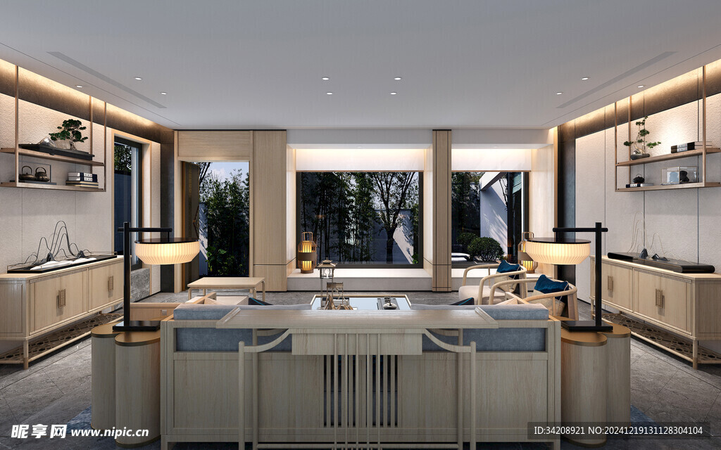 现代简约高级感新中式复古风客厅