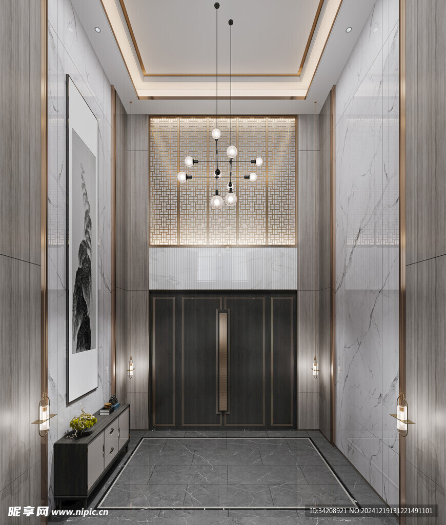 现代简约高级感新中式复古风客厅