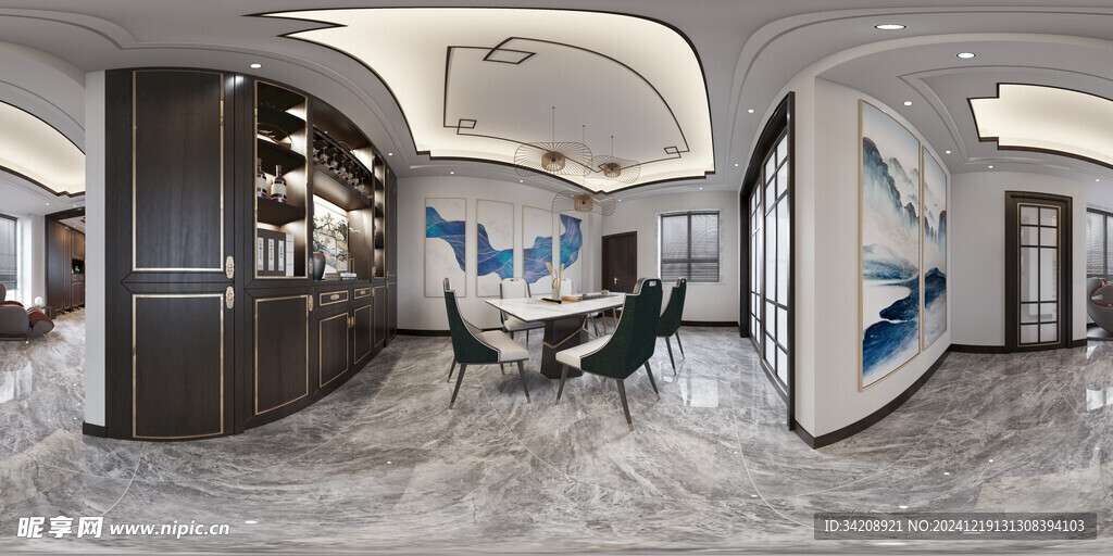 现代简约高级感新中式复古风客厅