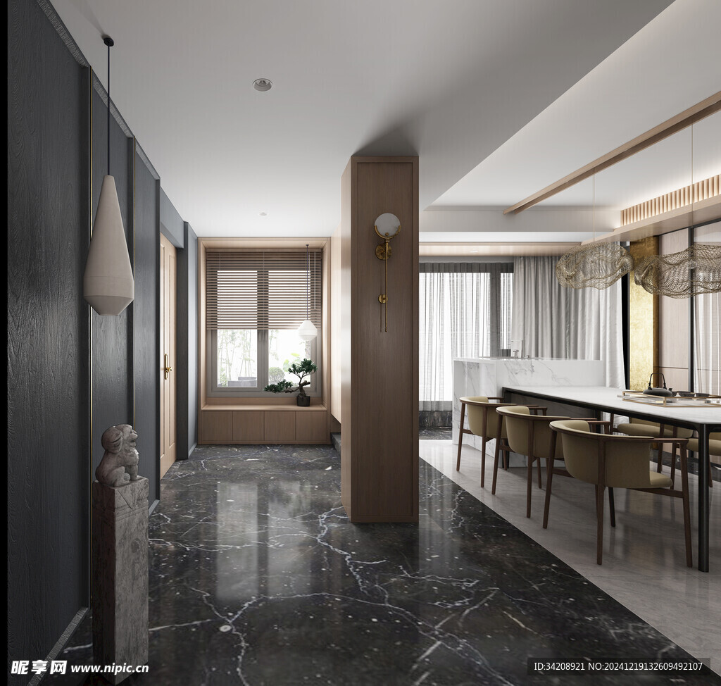 现代简约高级感新中式复古风客厅