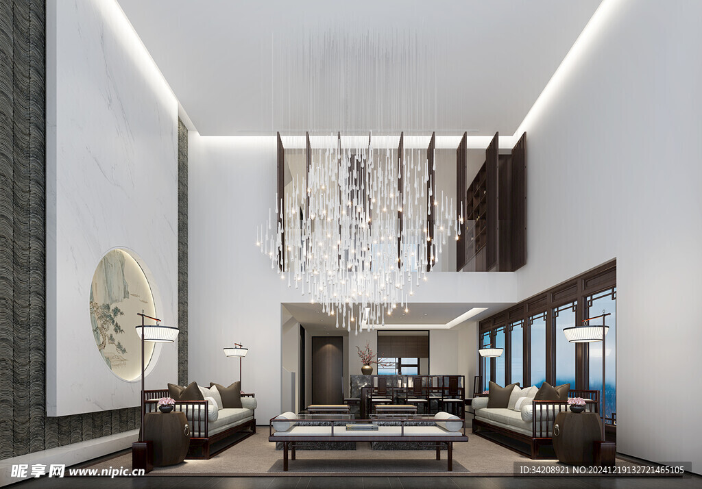 现代简约高级感新中式复古风客厅