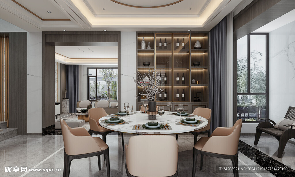 现代简约高级感新中式复古风客厅