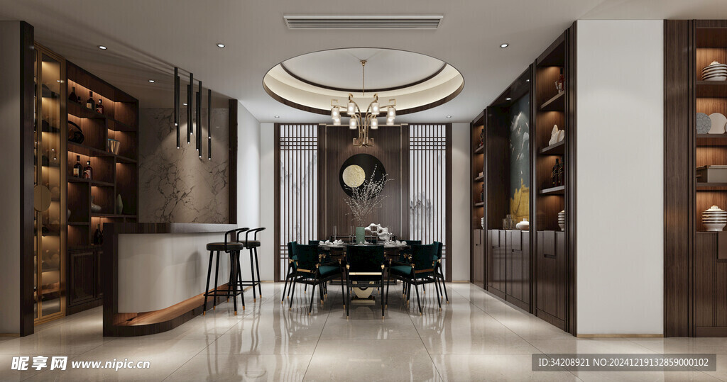 现代简约高级感新中式复古风客厅