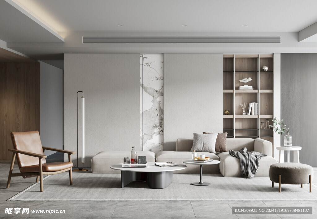 现代简约侘寂宅新中式复古风客厅