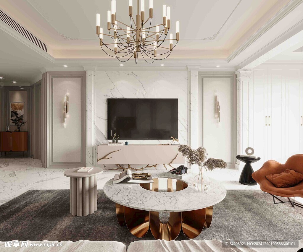 欧美式现代家居设计豪华风格客厅