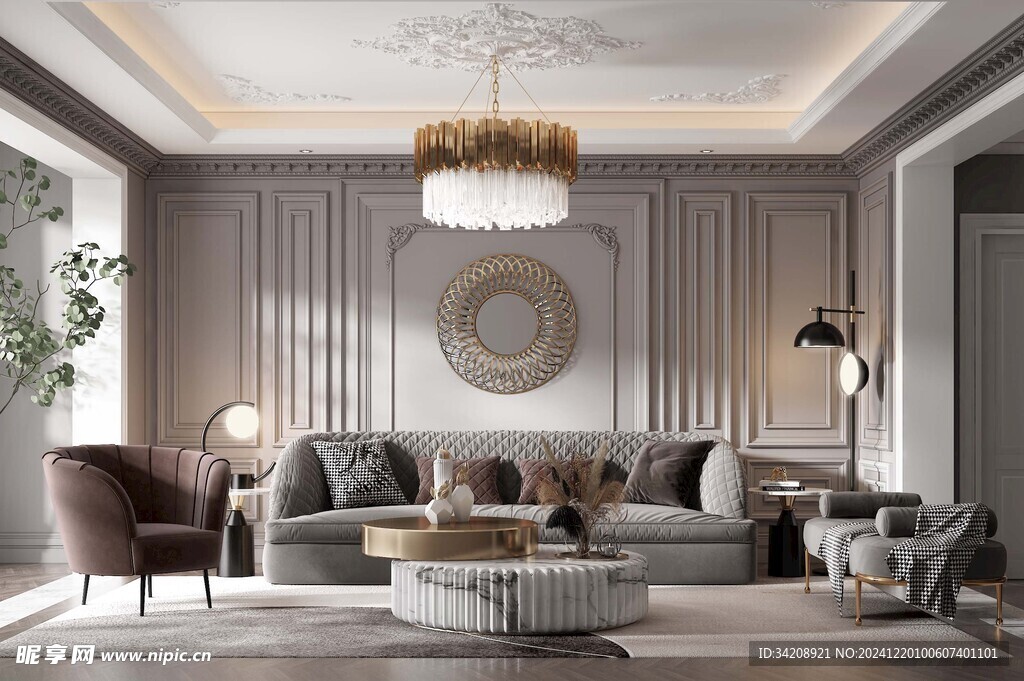 欧美式现代家居设计豪华风格客厅