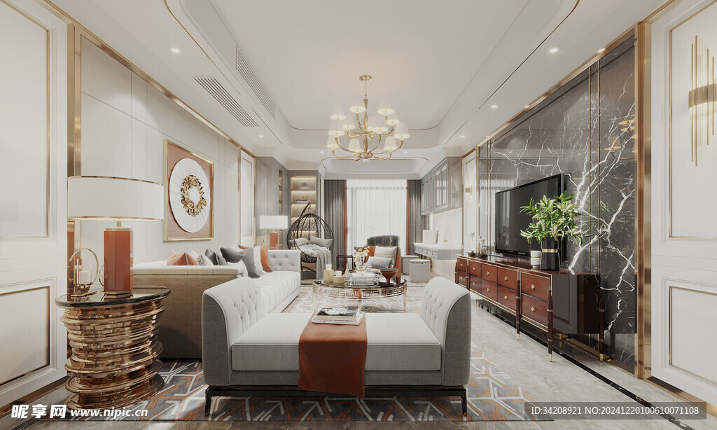 欧美式现代家居设计豪华风格客厅