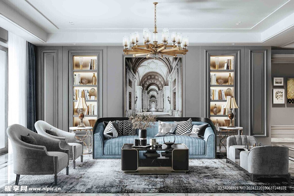 欧美式现代家居设计豪华风格客厅