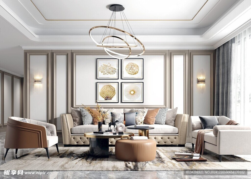 欧美式现代家居设计豪华风格客厅