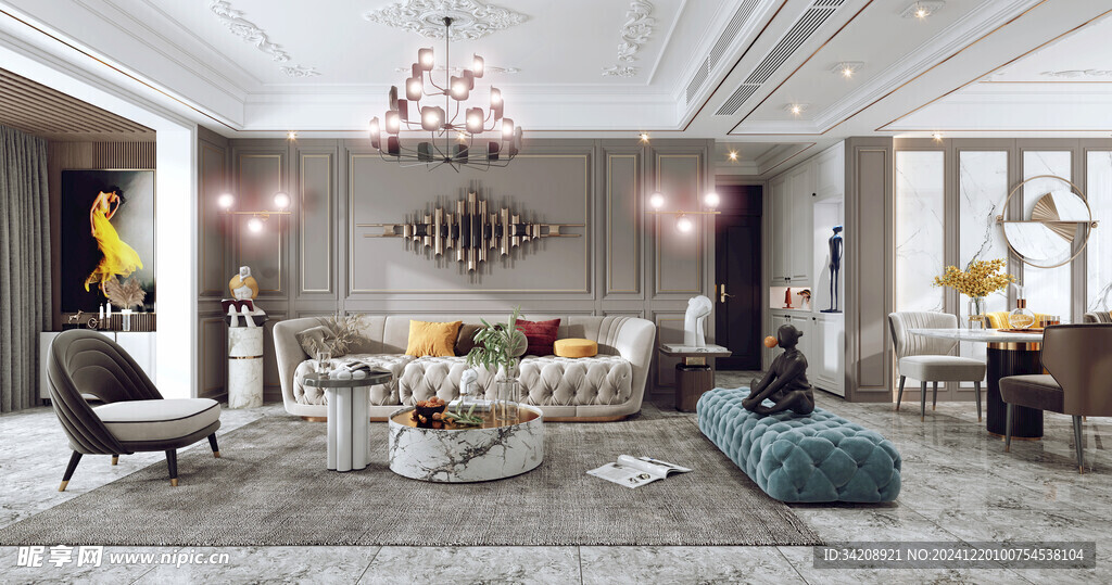 欧美式现代家居设计豪华风格客厅