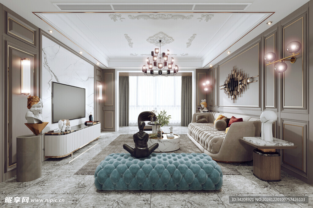 欧美式现代家居设计豪华风格客厅